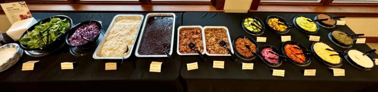 ADP catering BYO bowl buffet spread — Austin Daily Press office catering setup