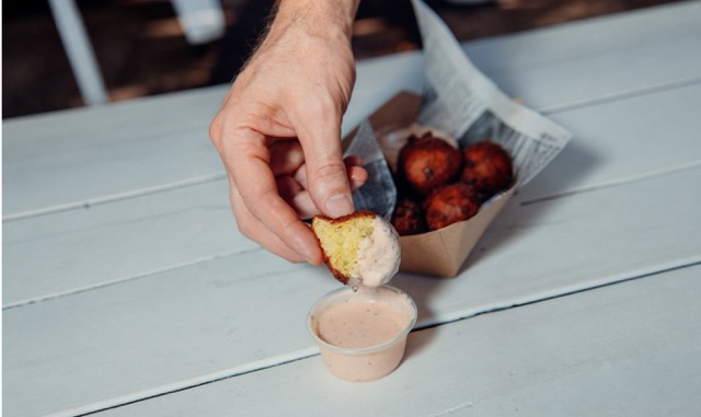 Jalapeño hushpuppies at Austin Daily Press in East Austin