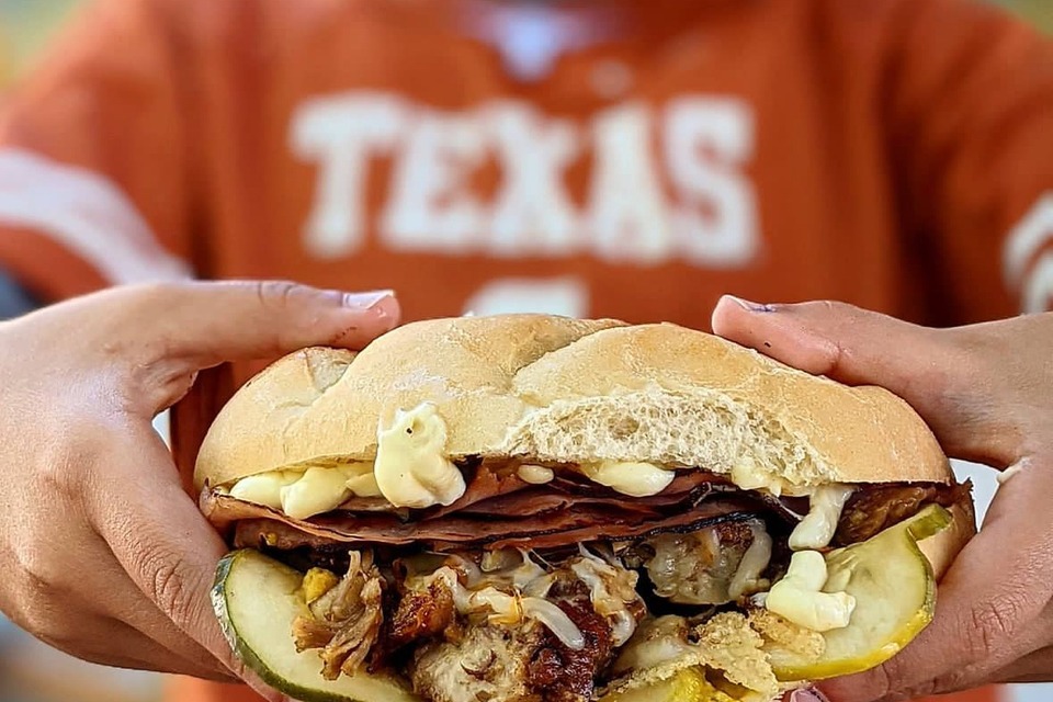 Torta held in hand at Austin Daily Press